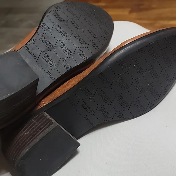 Franco Sarto women's waco brown leather upper western ankle boots booties 8.5 - Picture 6 of 11